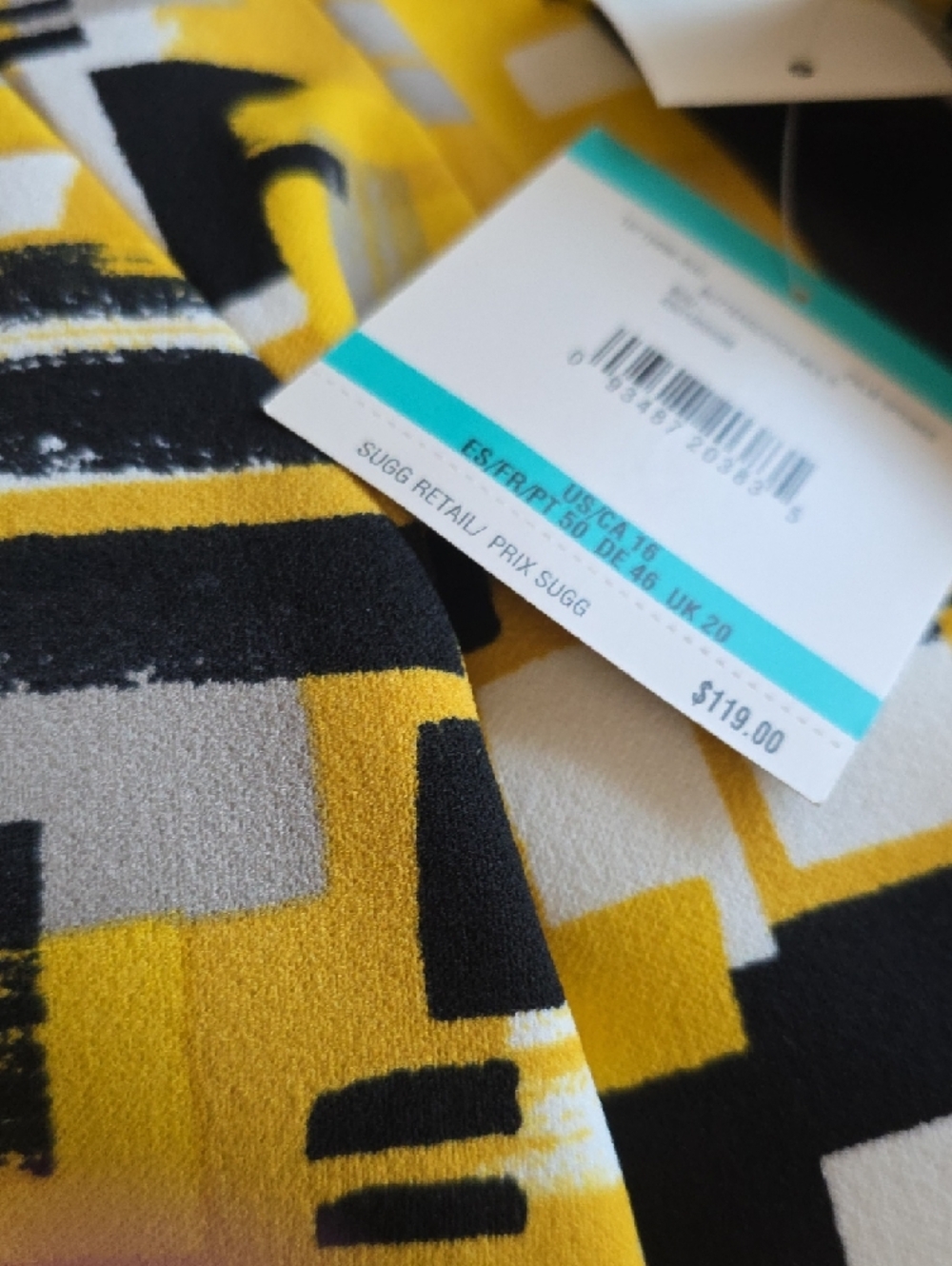 Kasper Yellow Abstract Print Jacket - Picture 5 of 7